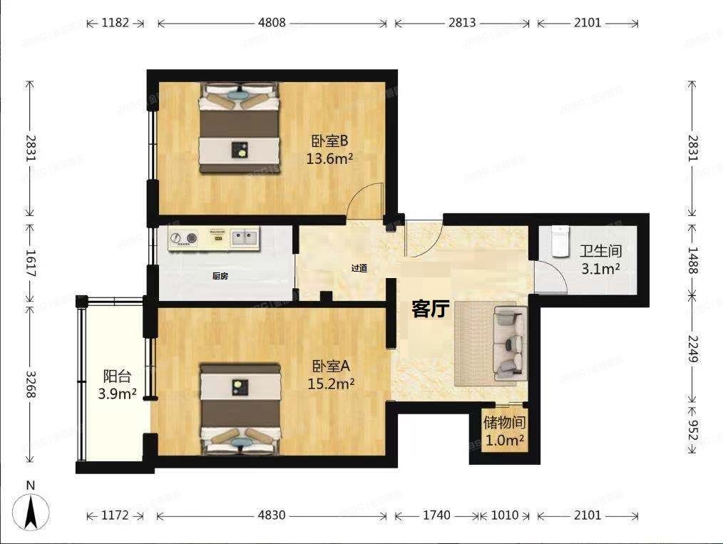 朝阳区 松榆东里32号楼15层1507