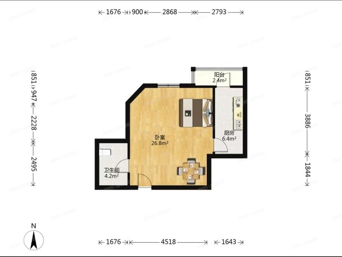 朝阳区 水郡长安家园1号院2号楼2层2单元206（水郡长安）