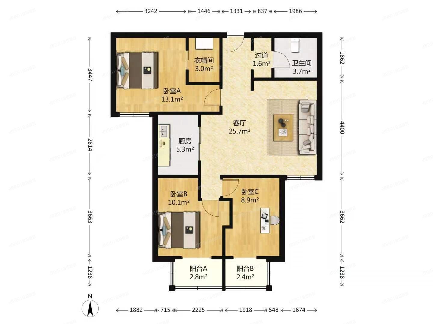 丰台区 马家堡东里7号楼11层2-1102号（政洋家园）