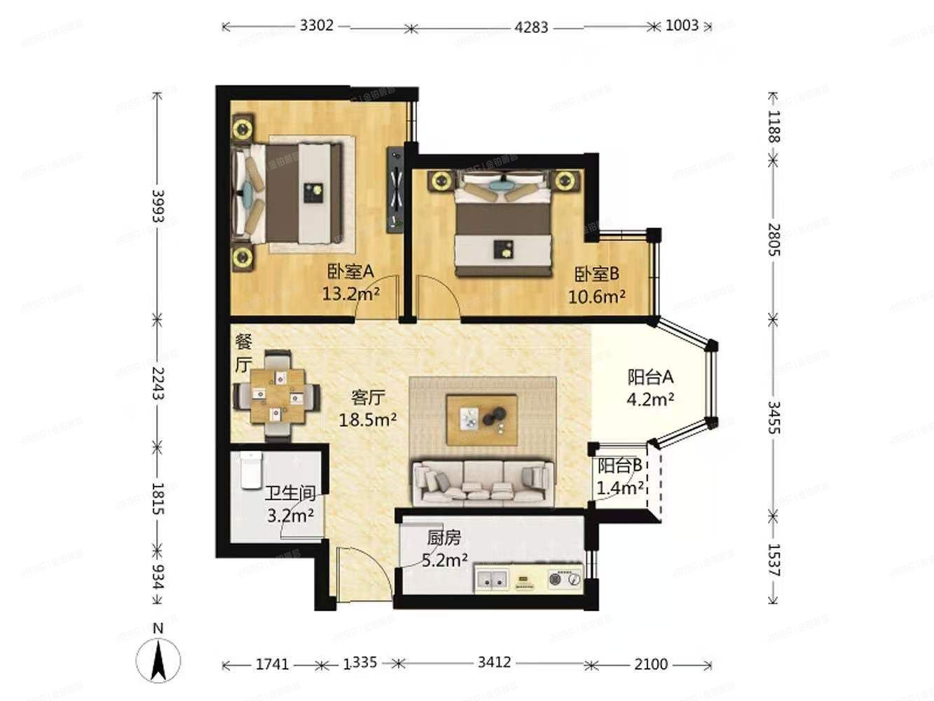 通州区 景盛南二街45号院3号楼10层2单元1005（合生世界村）