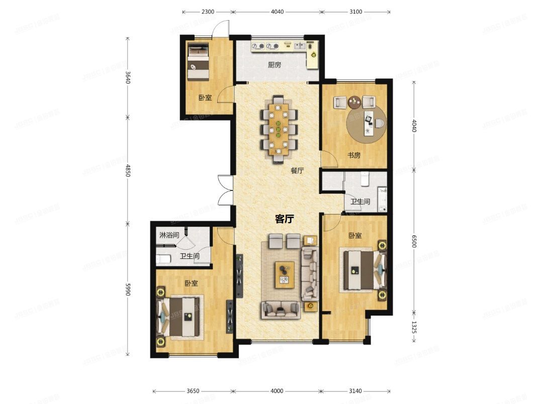 门头沟区 何各庄中街1号院6号楼23层3单元2302号（丽景长安一期）