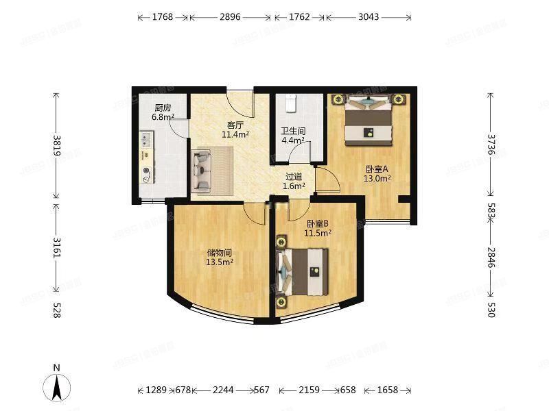 通州区 潞通大街198号院2号楼13层1单元1303（运河湾）