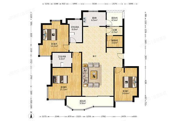 顺义区 温榆庄园一区127号楼10501室（优山美地C区）公寓