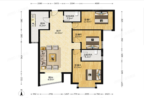 丰台区 丰桥路8号院14号楼5层3单元503（三环新城）按经适房管理