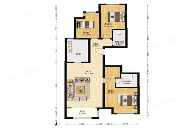 朝阳区 常通路4号院3号楼13层7单元1602（长楹天街）