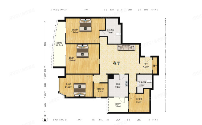 东城区 东直门南大街9号D座2203（6号楼42203）室（华普花园）