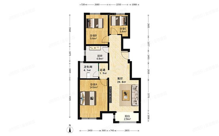 大兴区 安顺北路1号院3号楼6层1单元602（格林云墅）