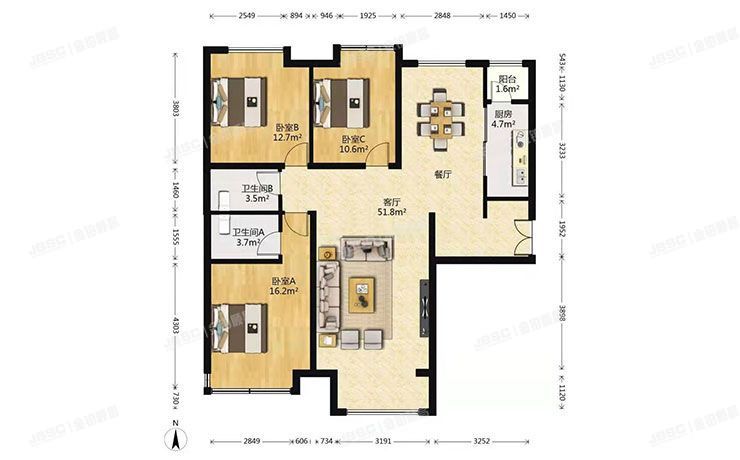 朝阳区 南磨房路16号院1号楼8层2单元803（禧福汇）