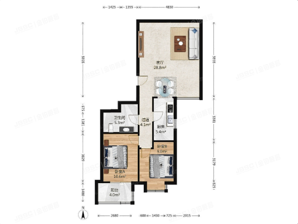 丰台区 新华街三里1号楼22层2207号（新华街三里）