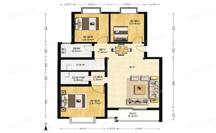 大兴区-黄村 车站南里25号楼3层1-301（漪景园）