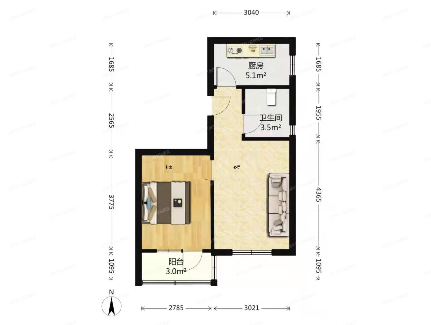 海淀区 牡丹园北里5号楼23层2302号、2304号、2306号（都景苑）