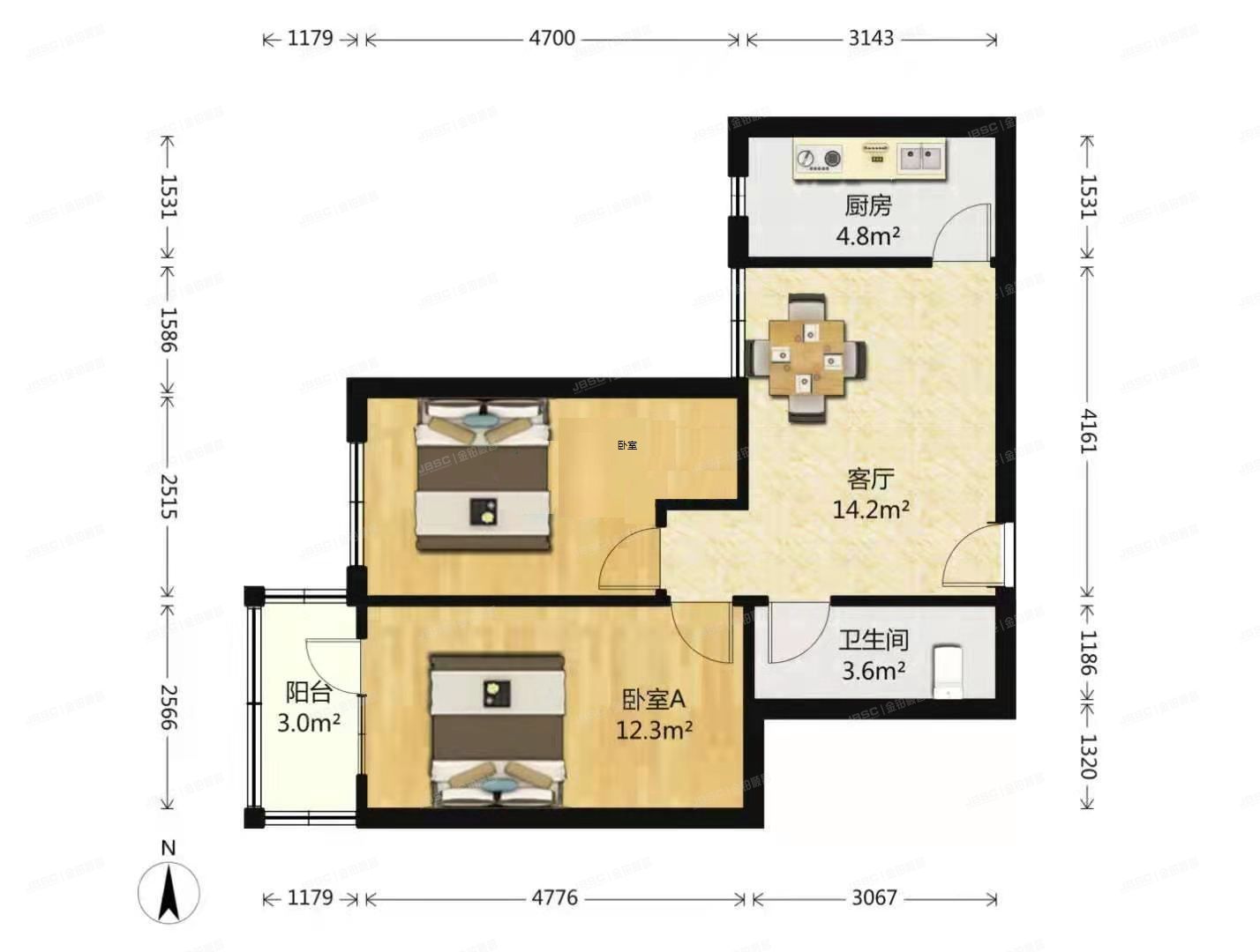 海淀区 牡丹园北里5号楼23层2302号、2304号、2306号（都景苑）