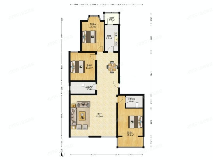 顺义区 馨港庄园三区26号楼1层三单元102（馨港庄园三区）