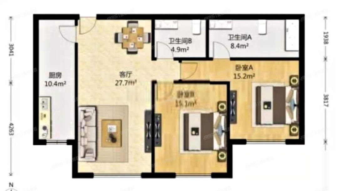 朝阳区 太阳宫南街25号院1号楼19层1193【1223】（冠城大通澜石）