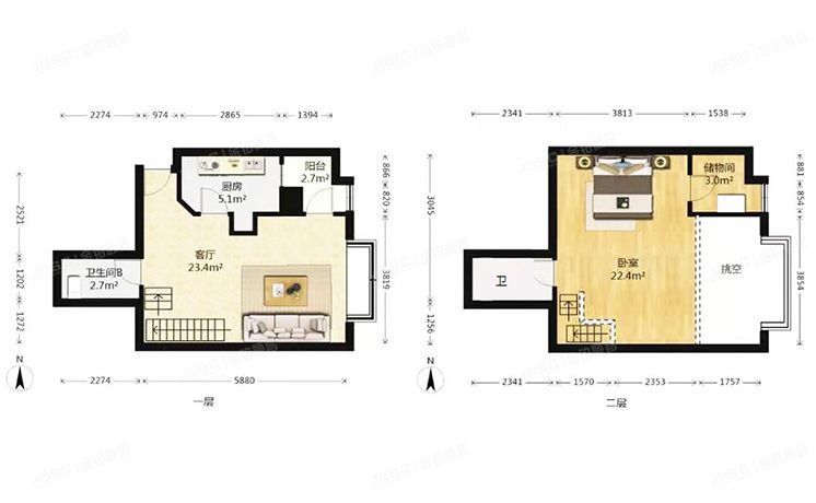 朝阳区 建华南路17号A座6层6D2（丽舍公寓A座605）复式