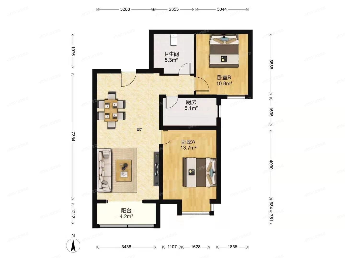 大兴区 金色漫香郡北区3号楼1层4单元102
