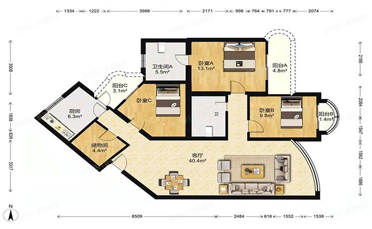 朝阳区 惠新西街18号D幢8层801（罗马花园）