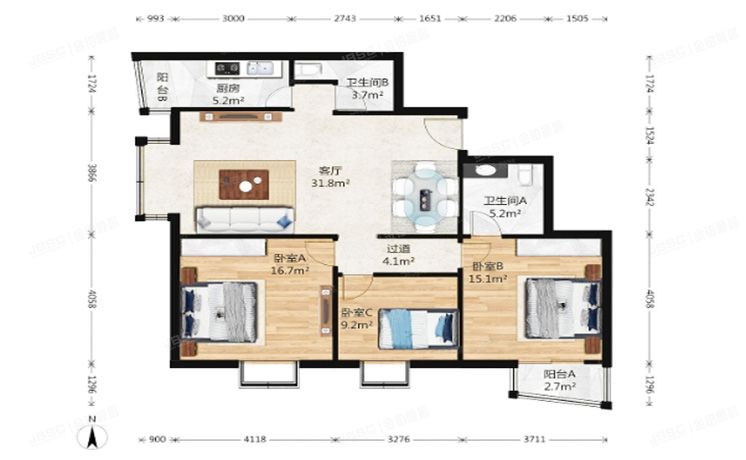 丰台区 临泓路31号院1号楼7层5-702号（福海小区）