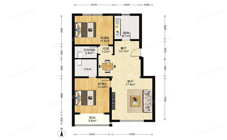 顺义区 水色时光花园四区25号楼11层1单元1102（水色时光）