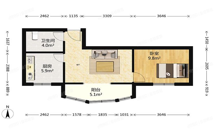丰台区 菜户营东街甲88号院4号楼15层A区1502（鹏润家园）