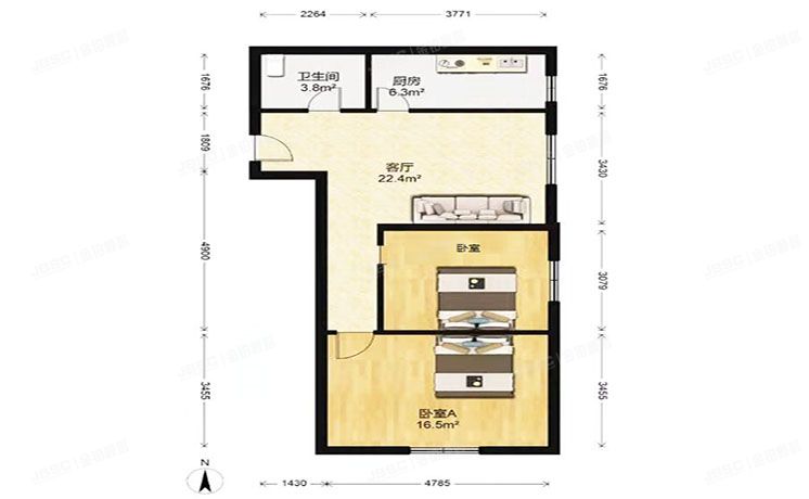 朝阳区 双合中路3号院3号楼21层1单元2105（双合家园）