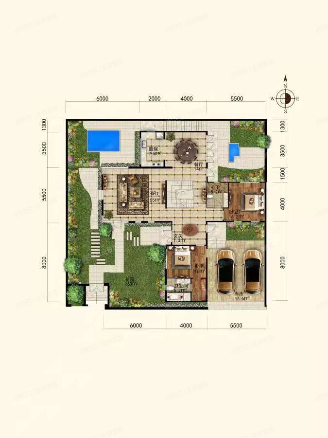 顺义区 龙湾别墅5907号-1至2层 独栋