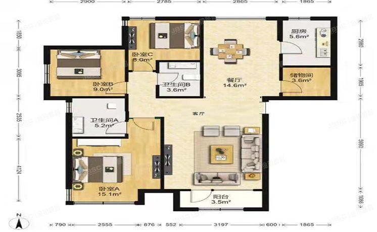 大兴区 兴华大街（二段）19号院8号楼8层1单元903号（保利茉莉公馆）