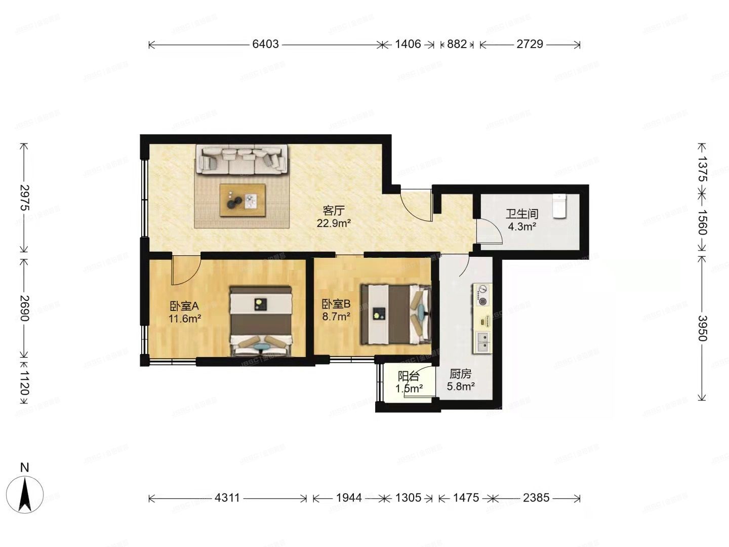 朝阳区 翠成馨园415号楼3层310