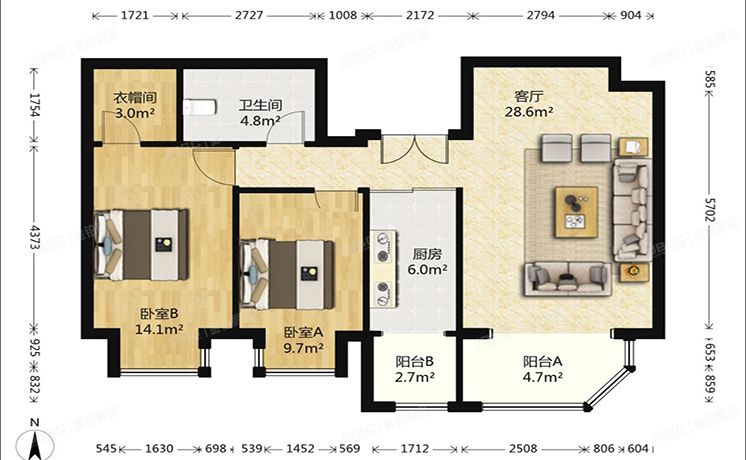 朝阳区 彩虹路6号院5号楼12层A-1208（银枫家园）