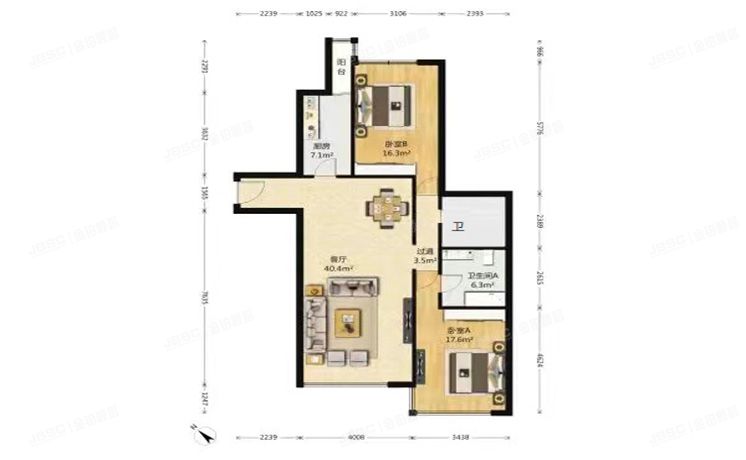 朝阳区 建国路91号1号楼26层1单元3001（金地中心）公寓