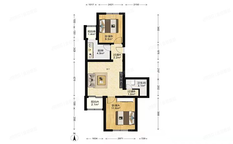 丰台区 银地家园7号楼5层5门501号（银地家园）