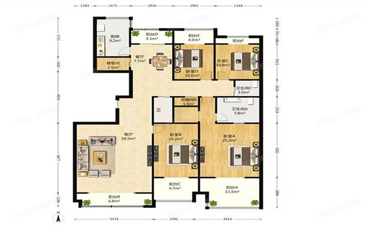 朝阳区 青年路西里5号院3号楼9层4单元1001（润枫水尚东区）