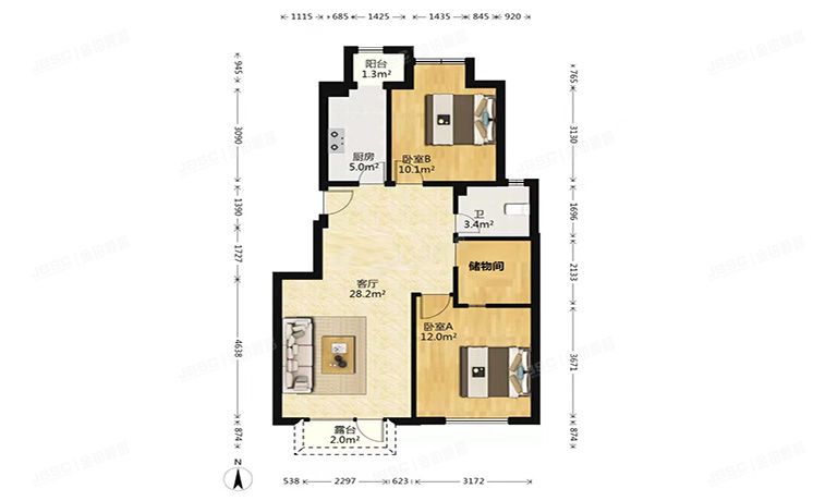 房山区 广阳中路1号院一区3号5层5单元501（原香小镇）