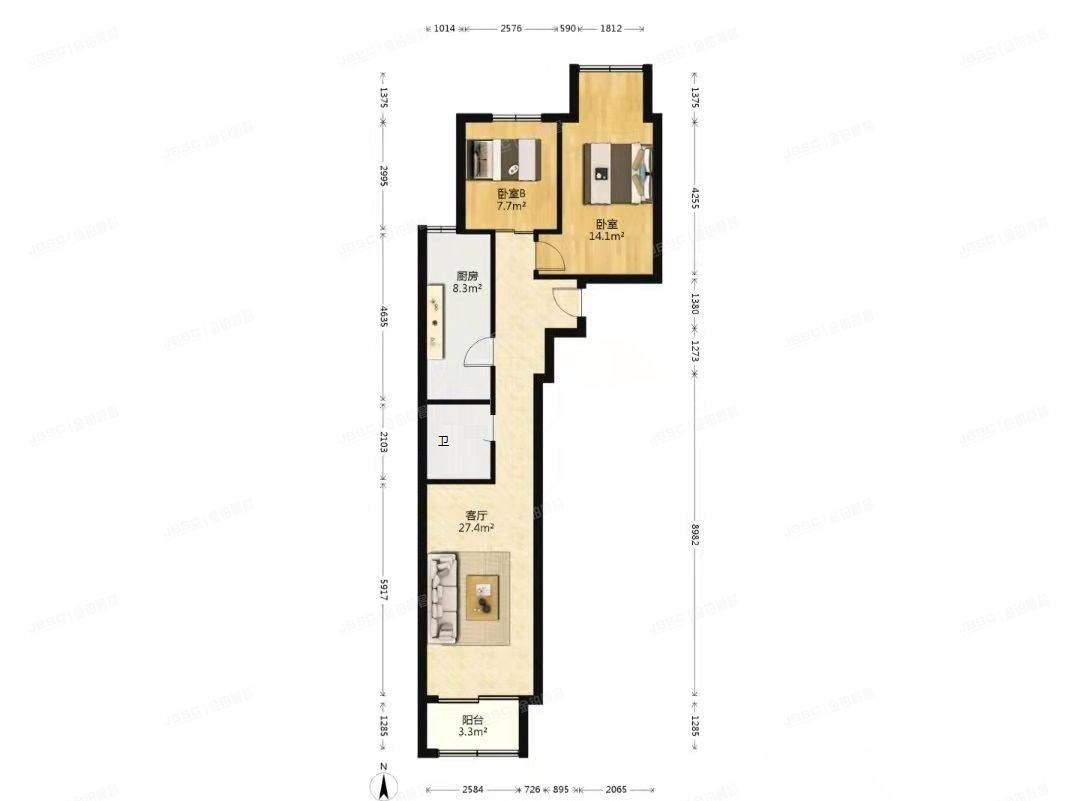 海淀区 玉泉北里一区9号楼6层4单元604（玉泉新城） 定向安置房