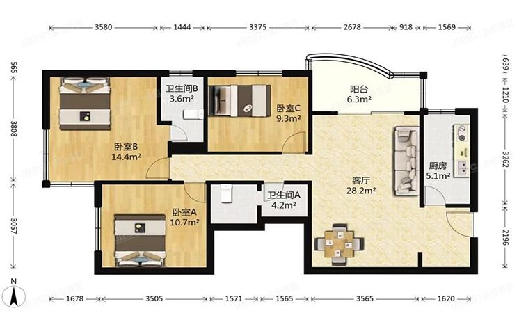 朝阳区 林萃西里47号楼1808室（澳林春天）