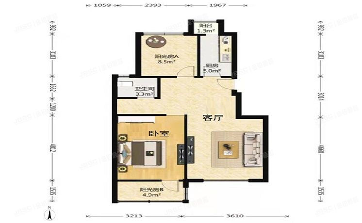 房山区 广阳中路1号院二区7号6层3单元602室（原香小镇）