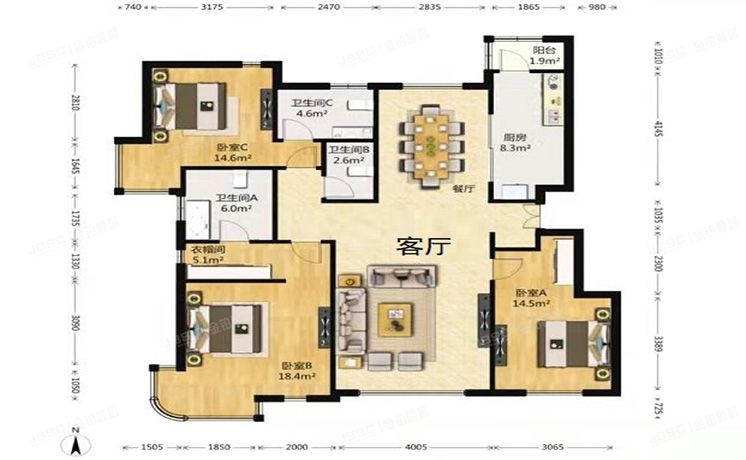 石景山区 时代花园南路19号院16号楼1001号（璟公馆）