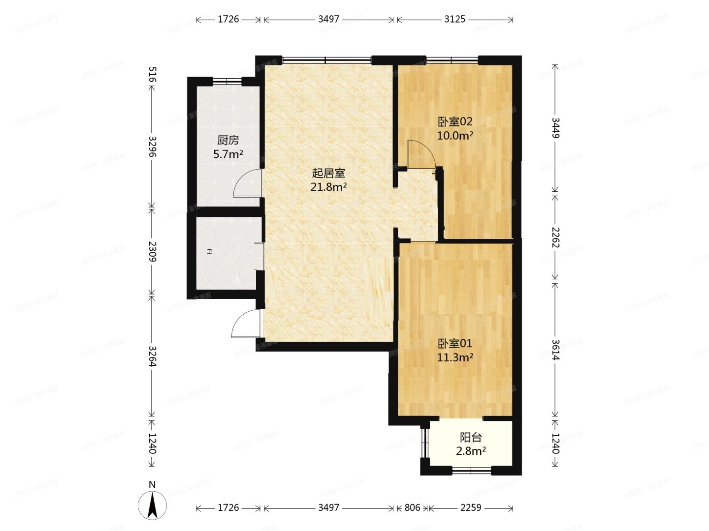 房山区 大宁二路6号院4号楼11层1单元1104（长龙家园）经适房