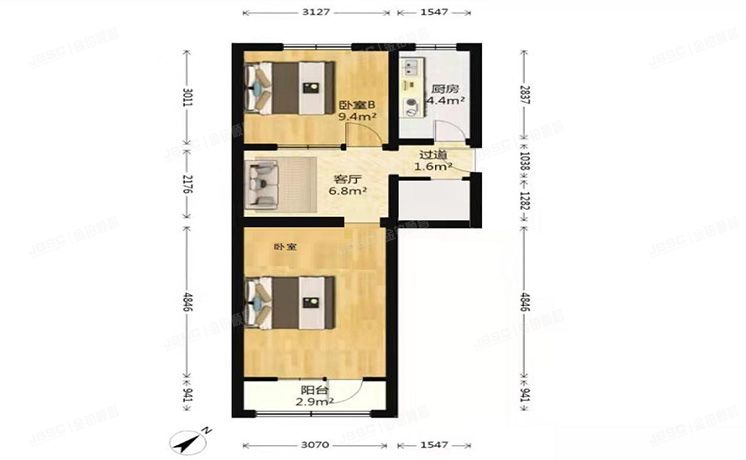 石景山区 广宁高井6号楼5层5单元553号（高井小区）