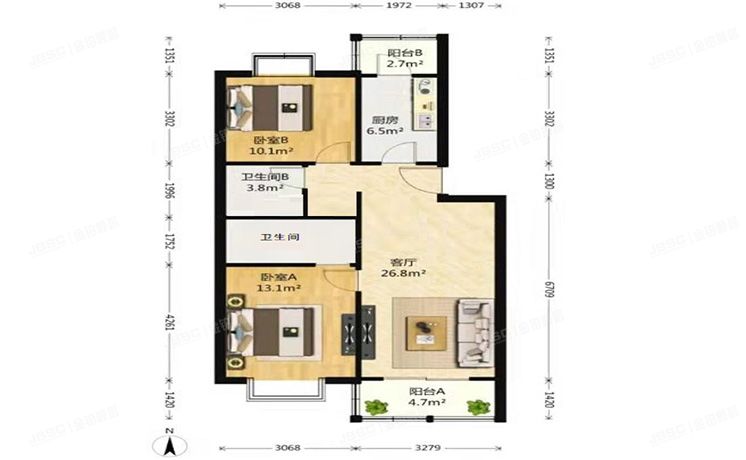 丰台区 樊家村甲8号院10号楼3层2单元302号（汇丰家园）