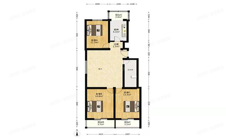 房山区 房山兴房大街49号九洲兴达家园B区12号楼2层8-202（九洲兴达家园）