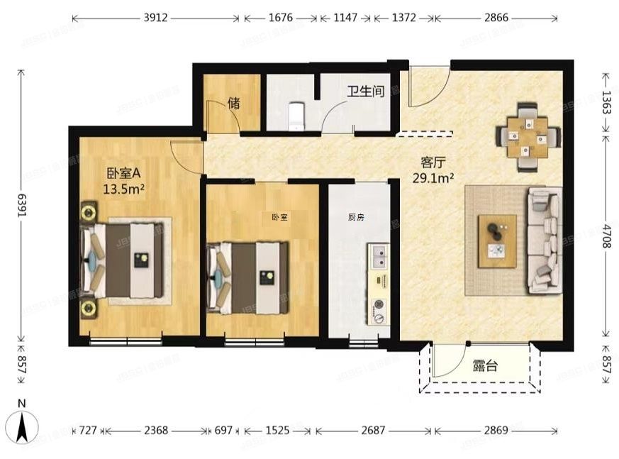 朝阳区 黄渠东路2号院15号楼2层4单元203（苹果派）