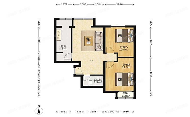 昌平区 景文东路2号院8号楼8层3单元0801号（北郡嘉源）