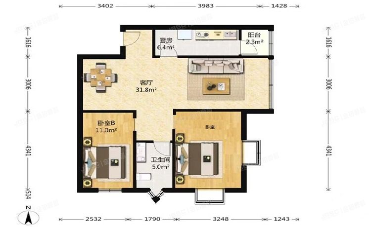 西城区 莲花河胡同2号院2号楼1单元1601号（丽水莲花）