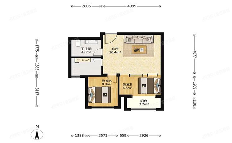 顺义区 裕龙花园三区1号楼2层2单元202号（裕龙花园三区）