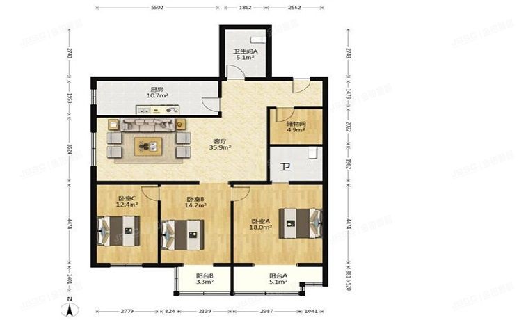 丰台区 开阳里六区8号楼2层3单元204室