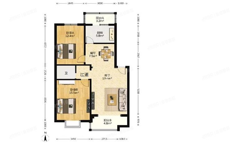丰台区 富锦嘉园一区3号楼1层4单元102号（富锦嘉园一区）按经适房管理