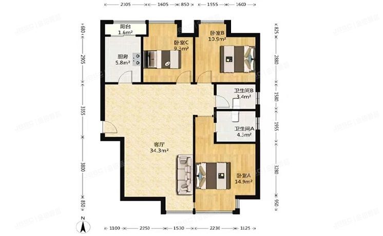 朝阳区 光熙家园7号楼B单元1901室
