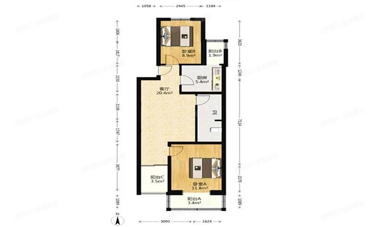 石景山区 金顶街四区14号楼6层1单元601号