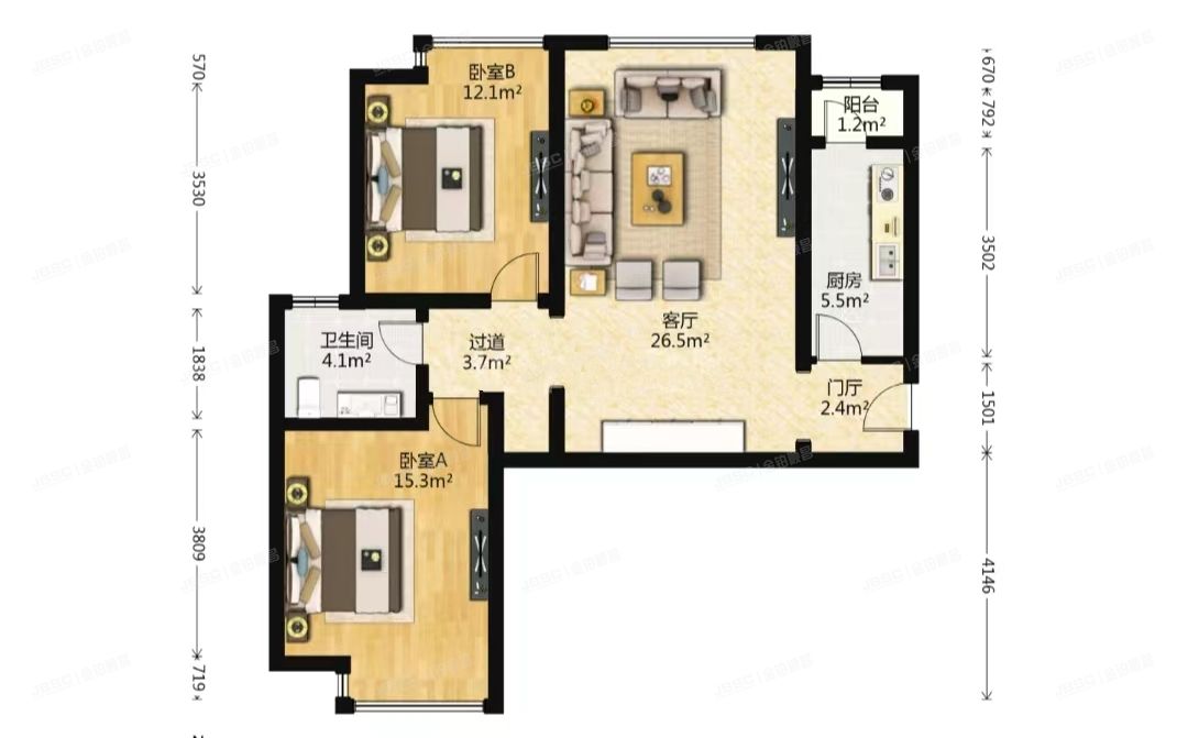 通州区 合生滨江帝景125号楼17层3单元1704